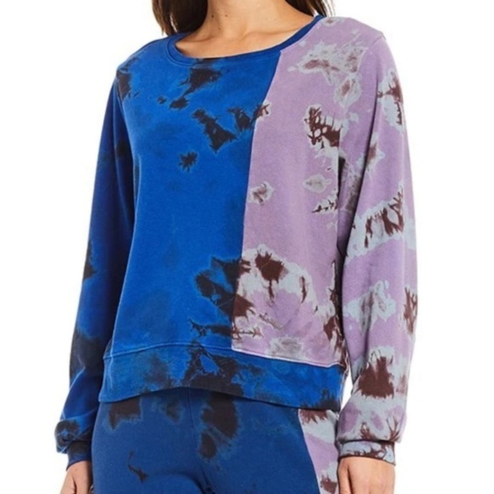 Wildfox Sweatshirt Pulliver Tiedye Meteorite Long Sleeve Neck Colorblock